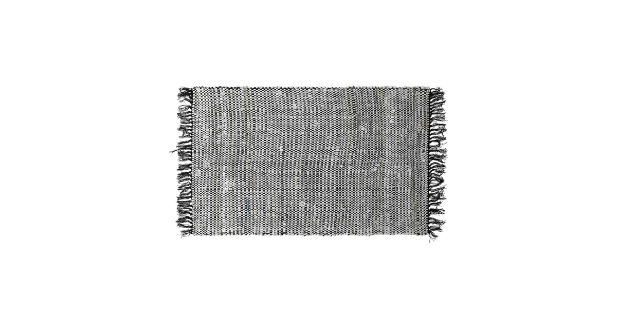 black and white chindi rug