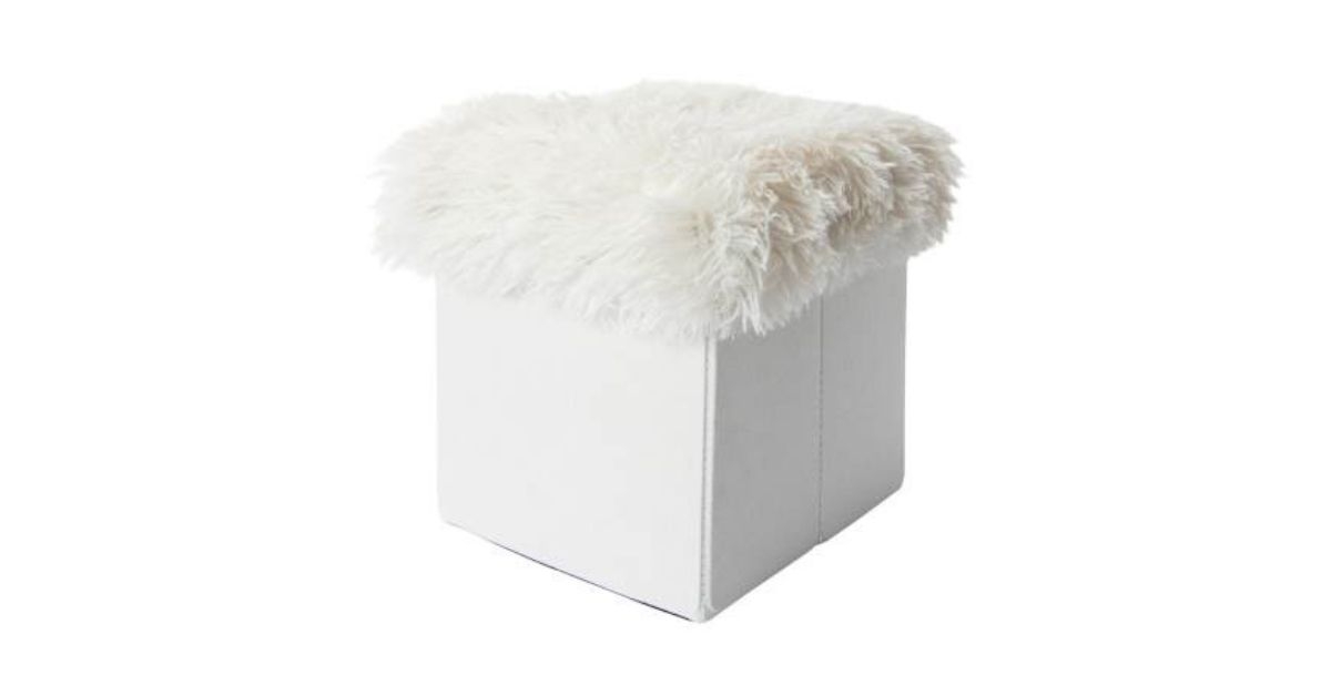 furry cube ottoman