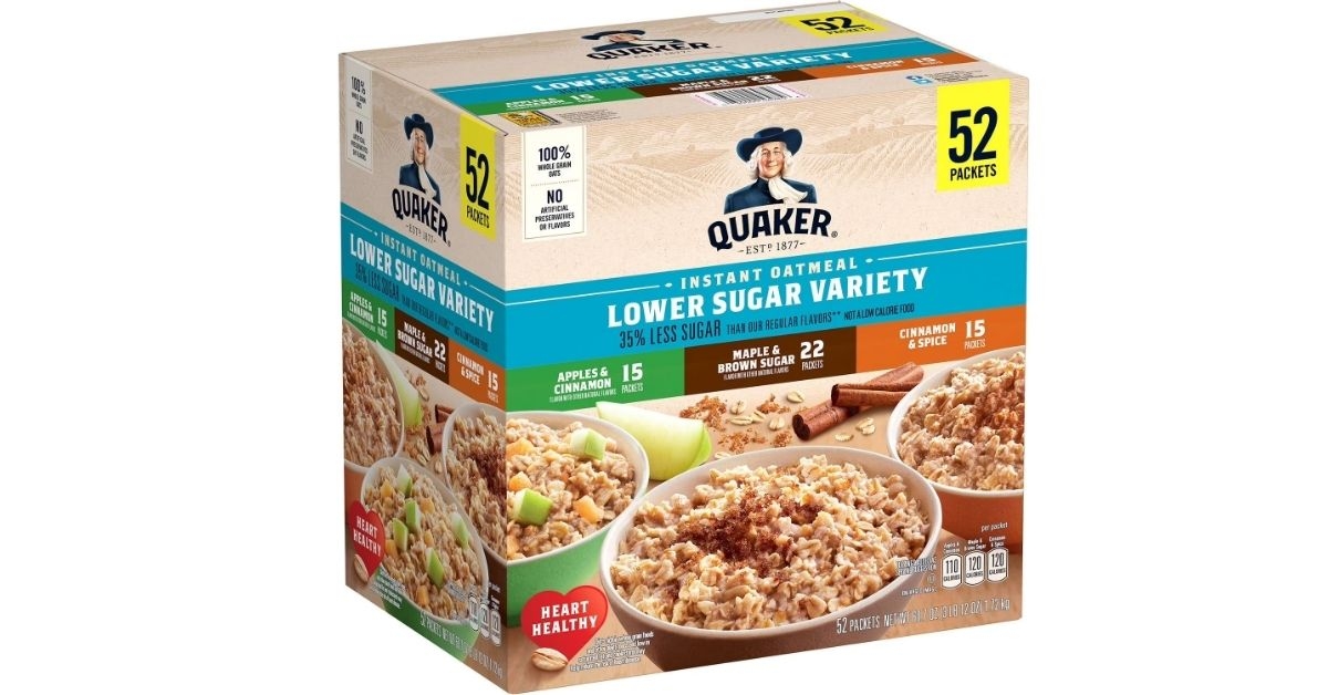 quaker lower sugar instant oatmeal