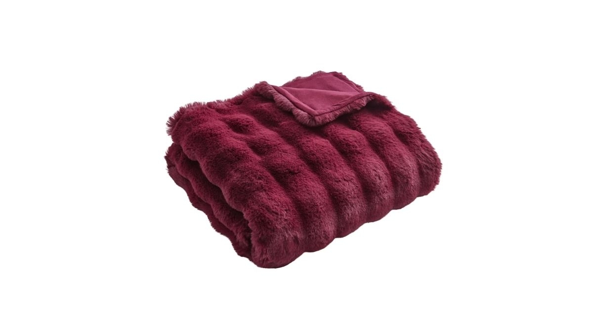 bubble faux fur throw blanket