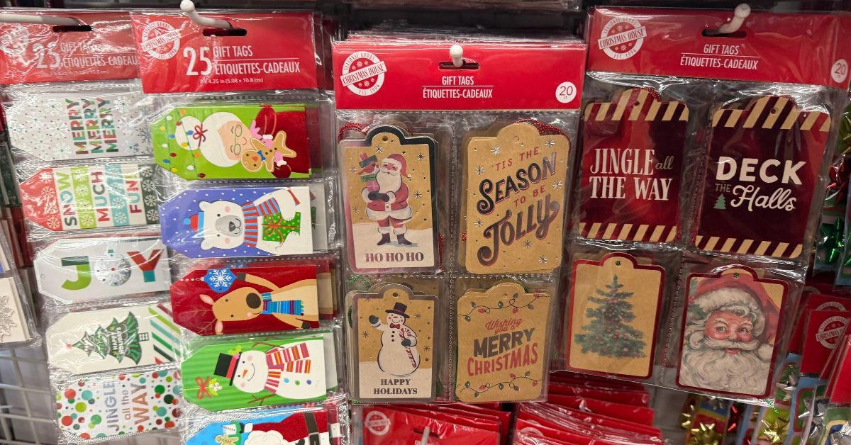 christmas house gift tags