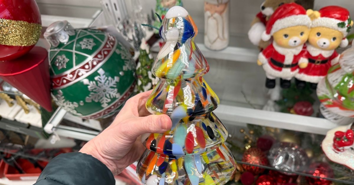 painted glass christmas tree