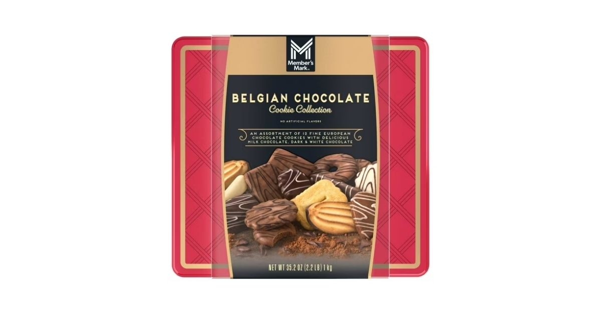 belgian chocolate cookie collection tin