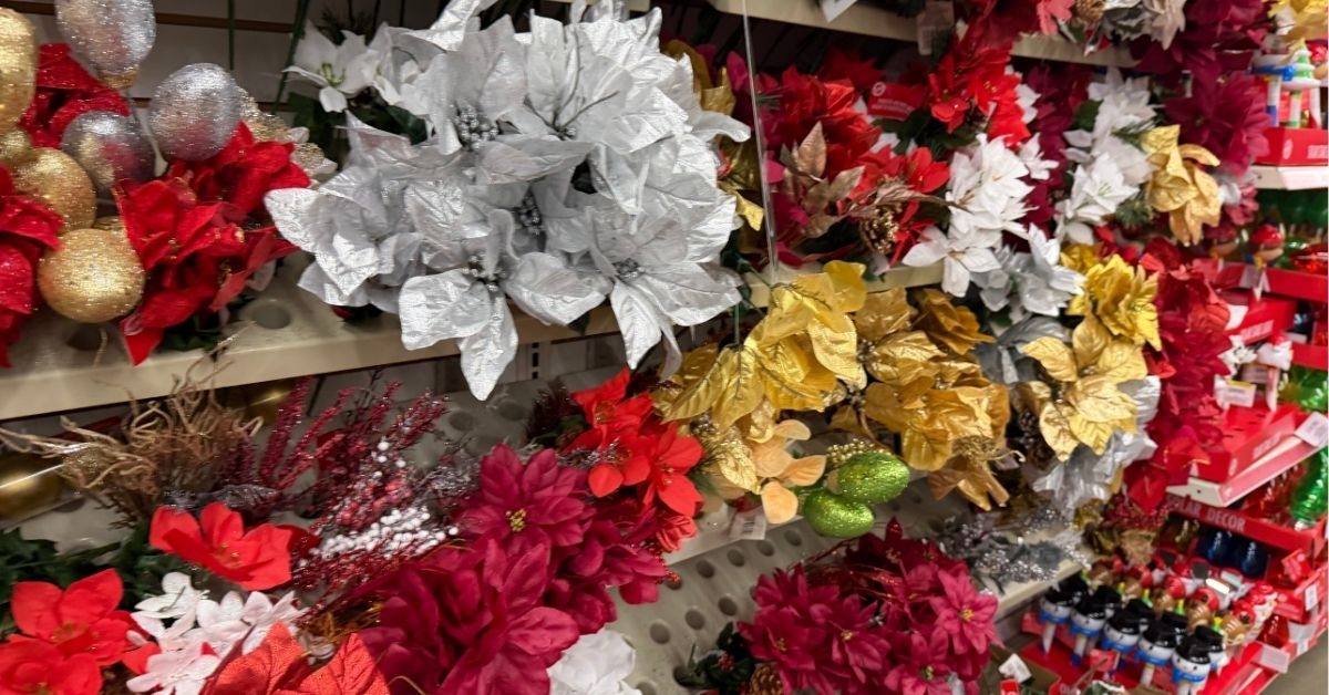 faux holiday flowers