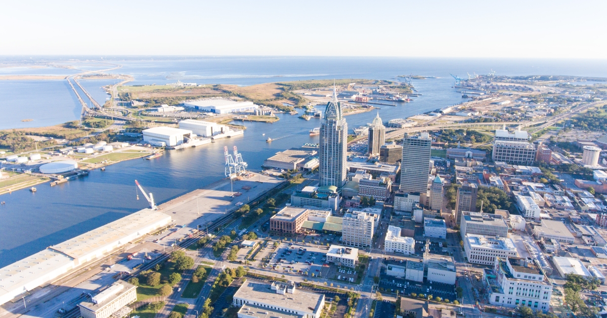 aerial photo of mobile alabama