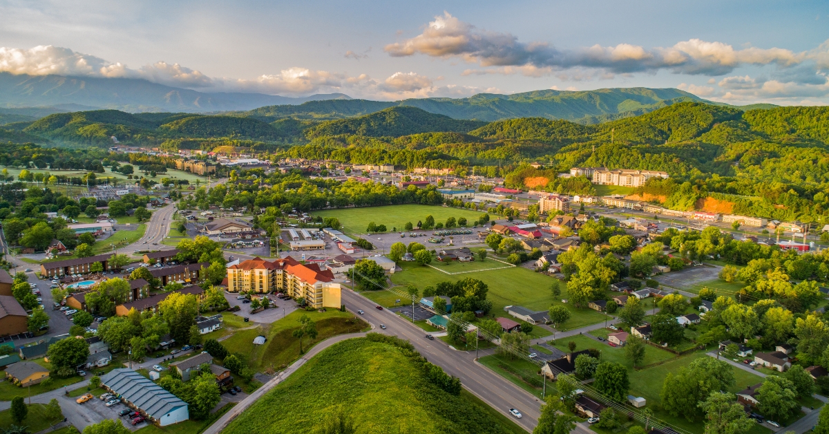 Pigeon Forge and Sevierville Tennessee Drone Aerial