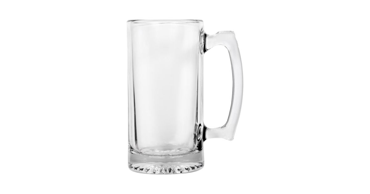 clear glass mug with handle