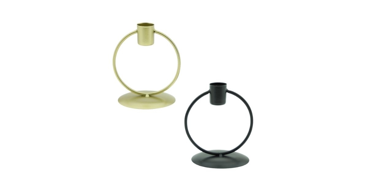 round metal candle holder