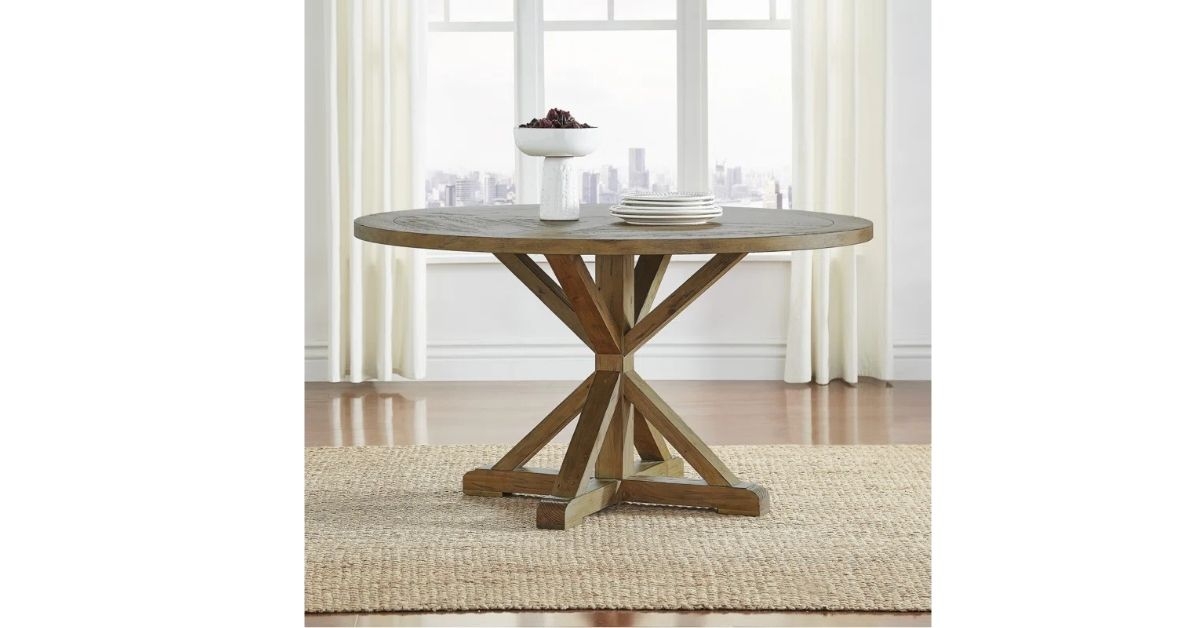 asbaugh pine round dining table