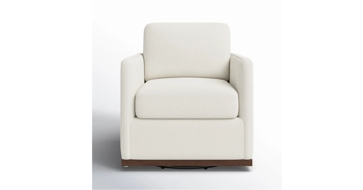 upholstered swivel armchair