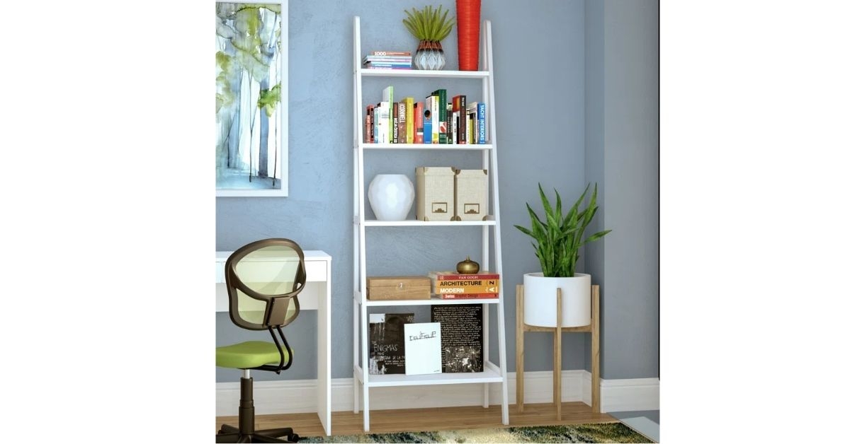 solid wood ladder bookcase