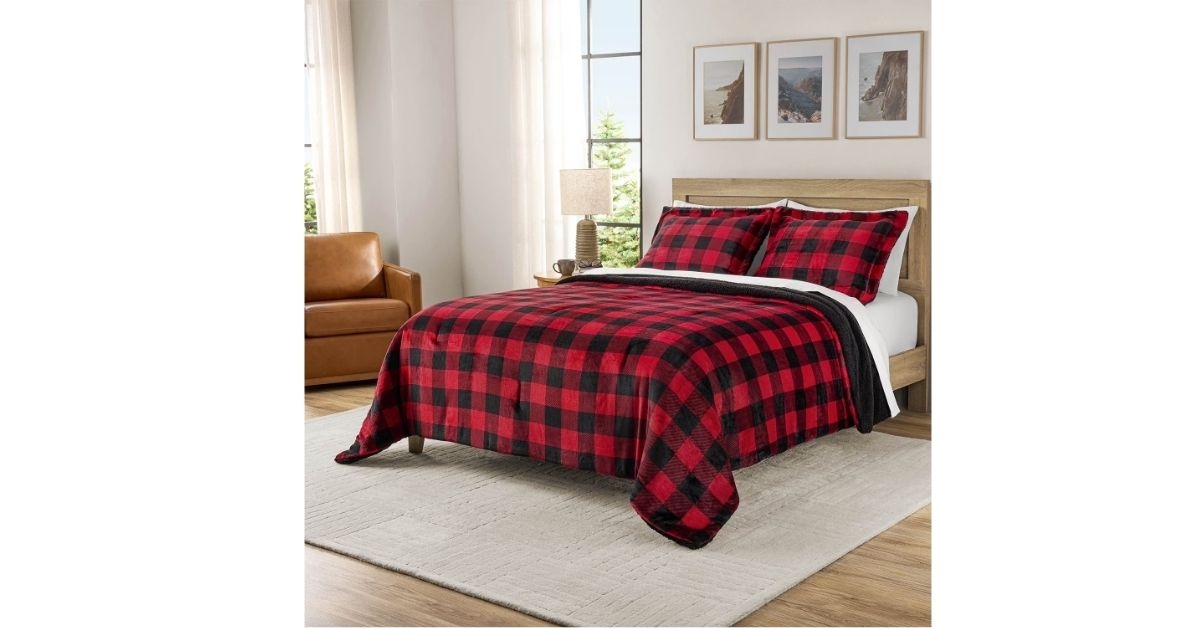 printed plush comforter sets