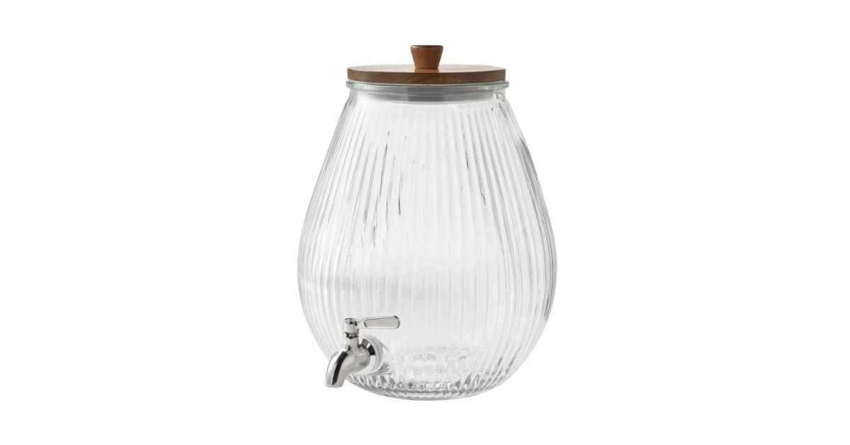 glass ribbed beverage dispenser