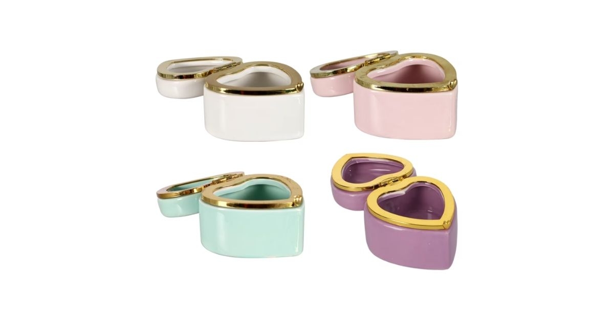 heart shaped trinket boxes with lids