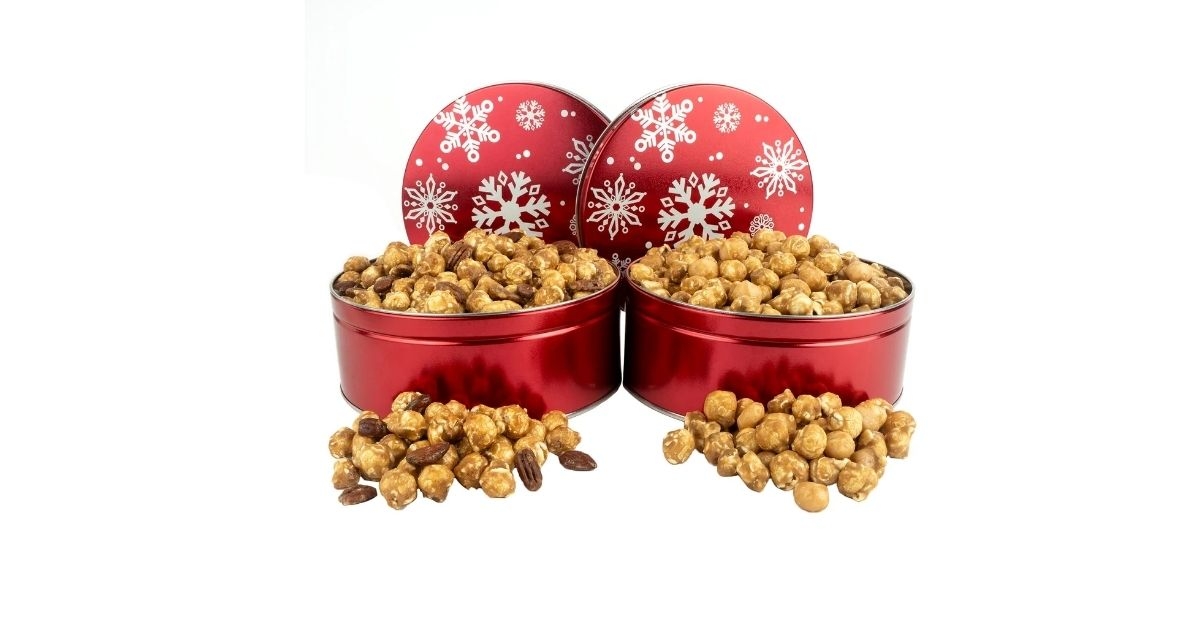 gourmet caramel corn tins