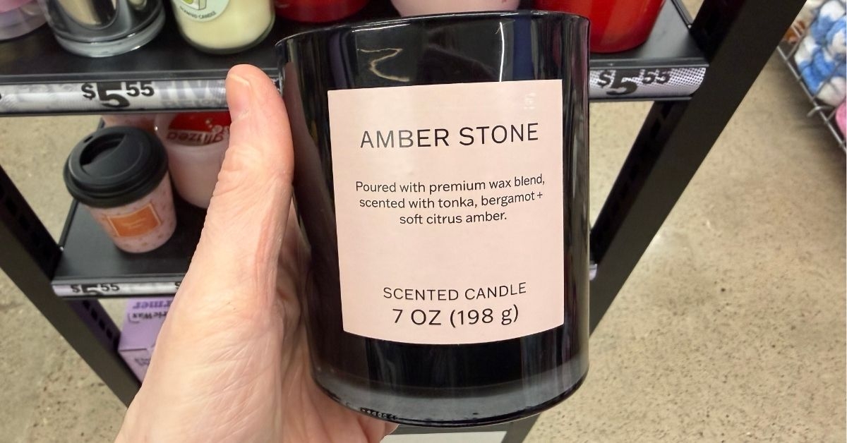 amber stone scented candle
