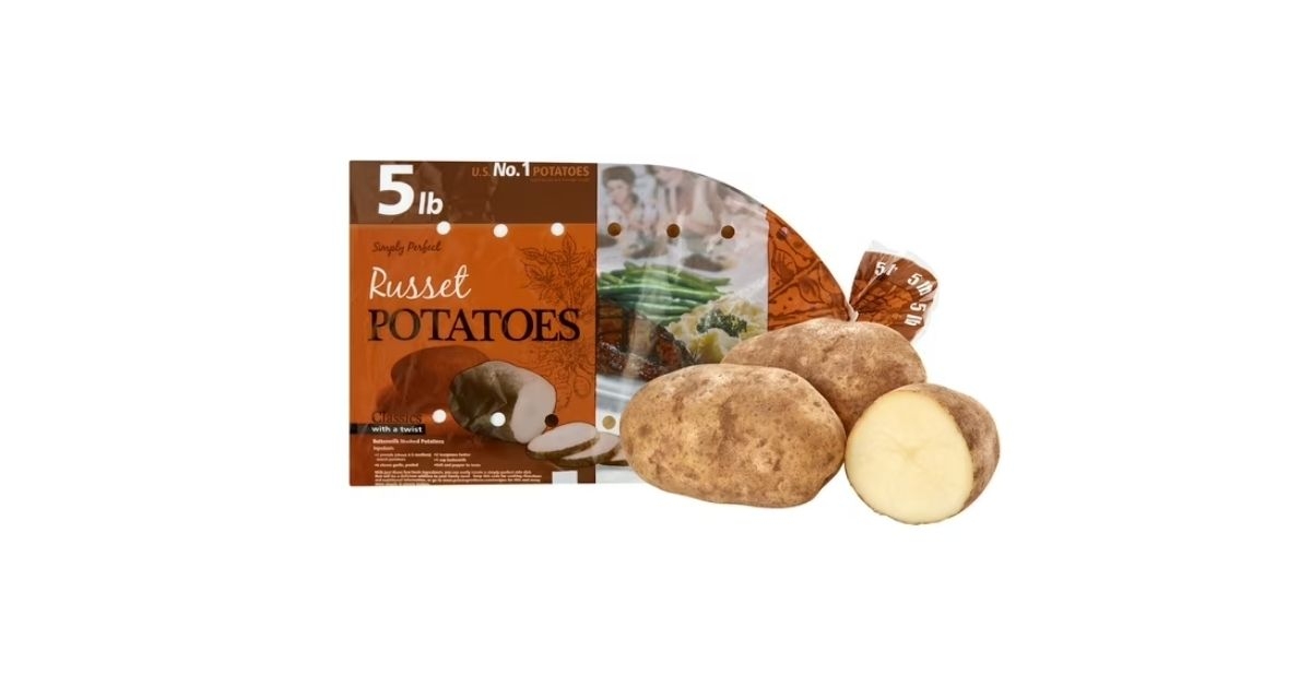 fresh whole russet potatoes
