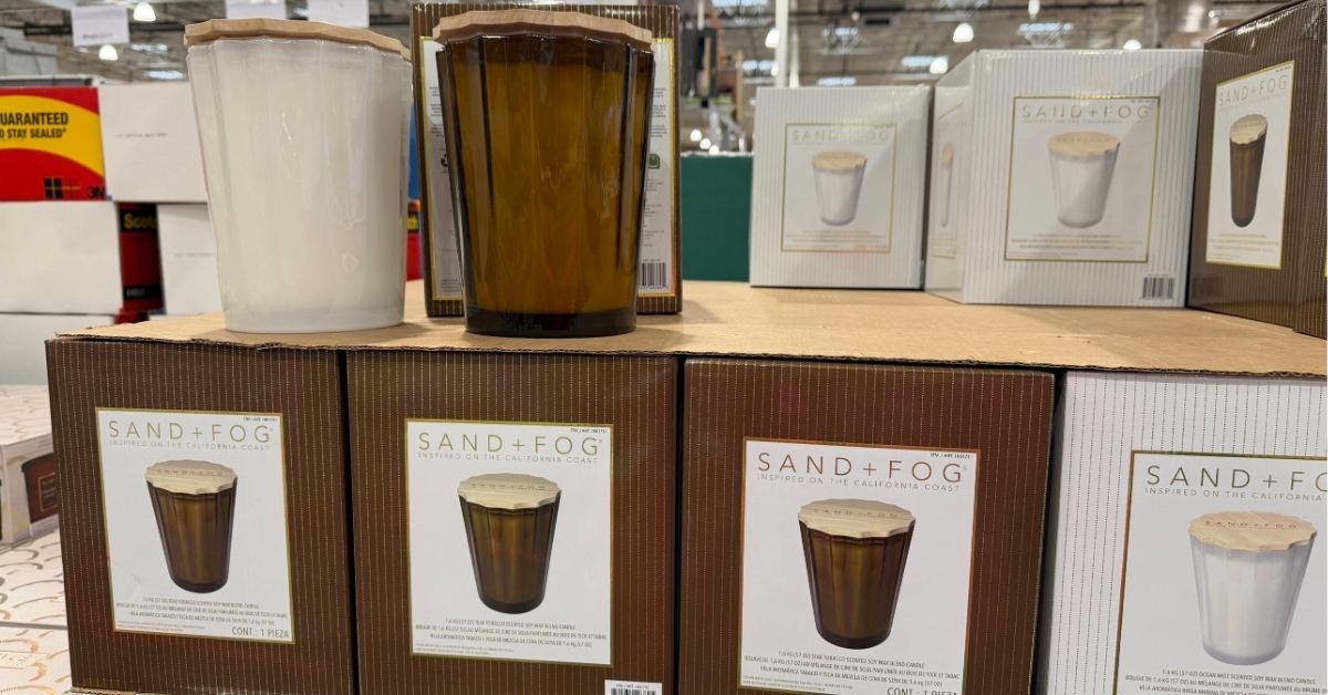 sand fog scalloped candle