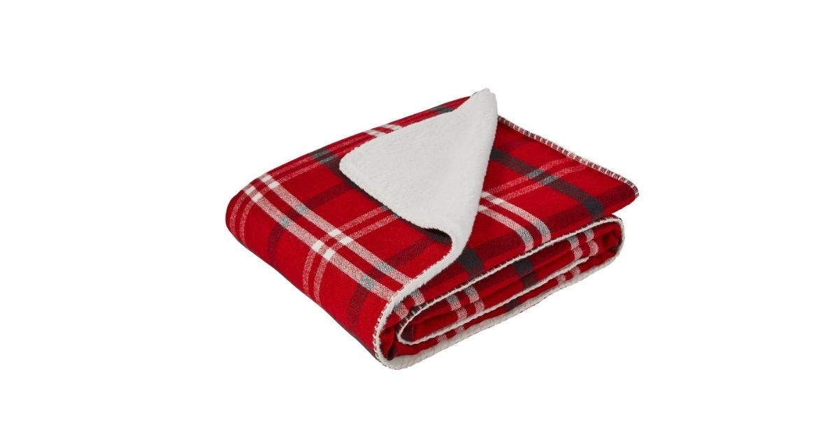 plaid faux fur throw