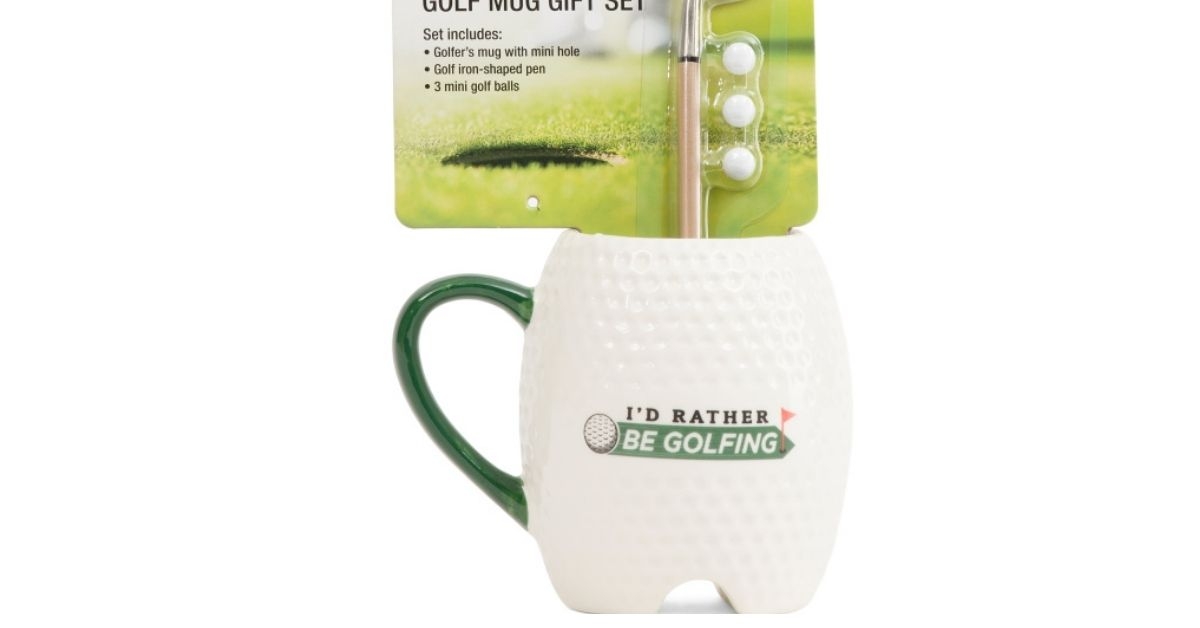 golfing mug and club pen set