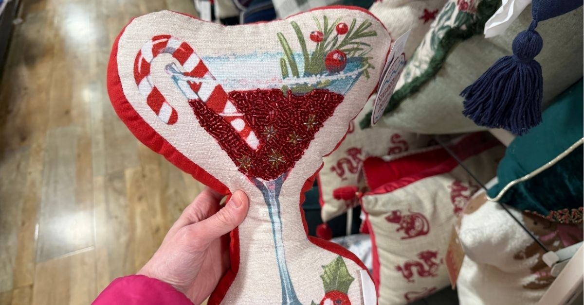 christmas cocktail throw pillow