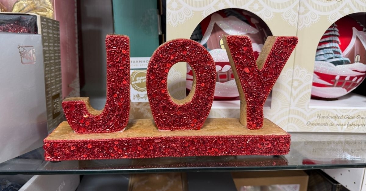 joy tabletop sign
