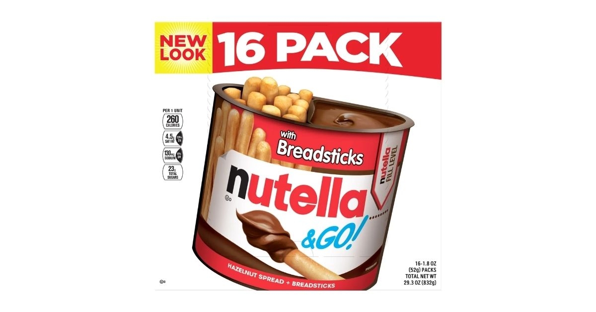 nutella spread with breadsticks