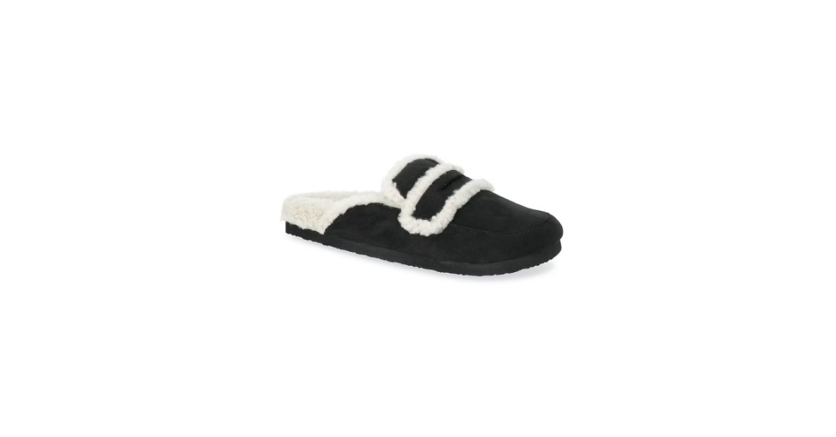 shearling slide on loafers