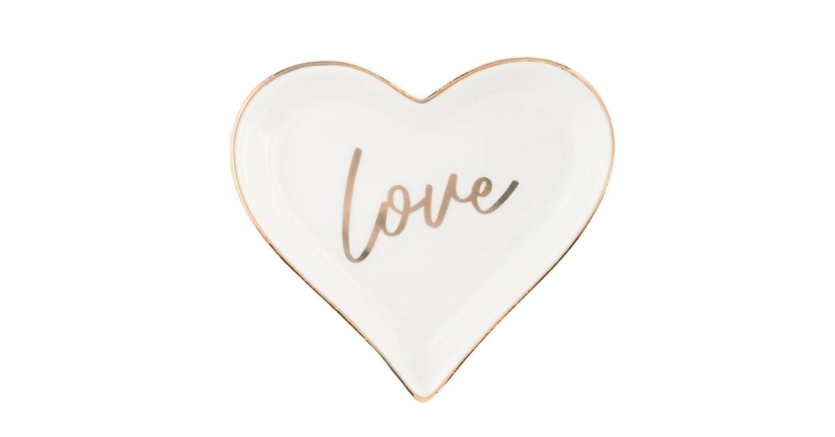 ceramic ring dish with gold trim