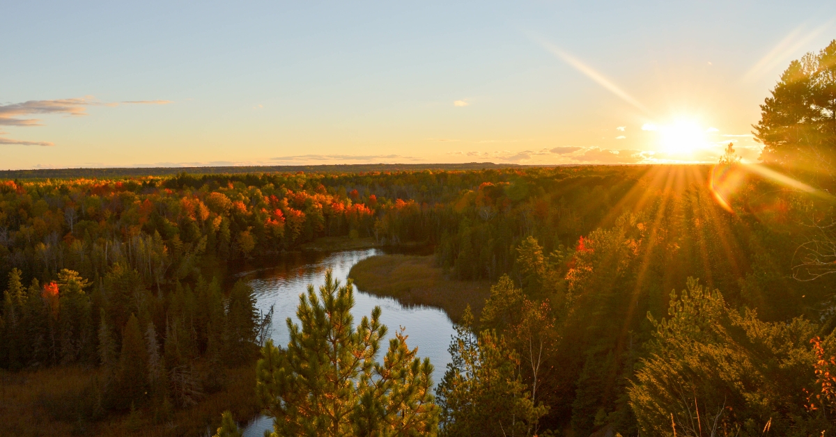 high banks of the ausable river in autumn
