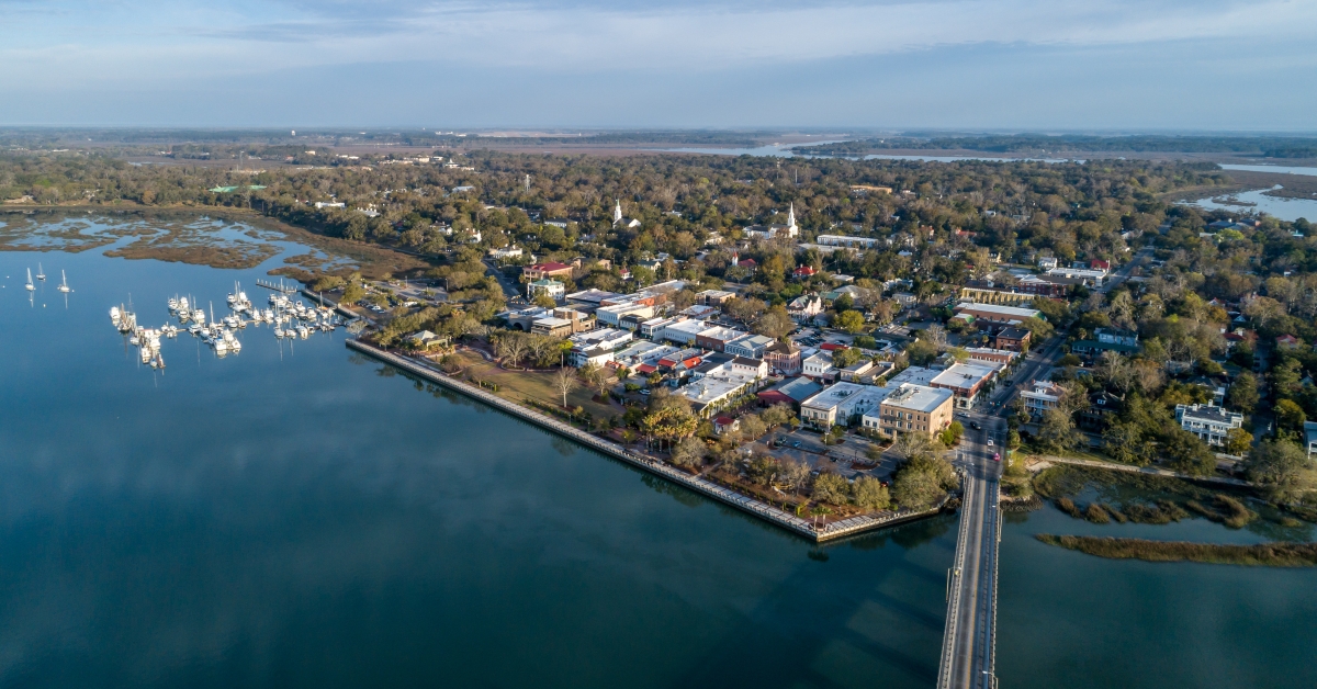 Aerial Photo of Downtown Beaufort