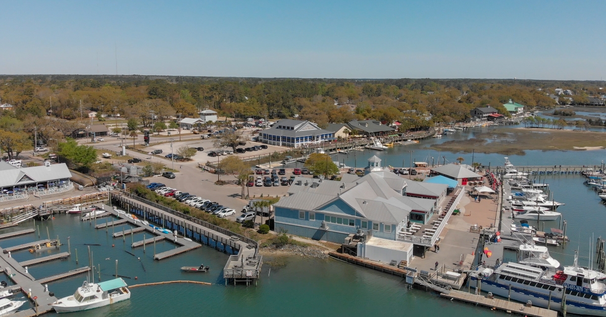 Panoramic aerial view at sunset