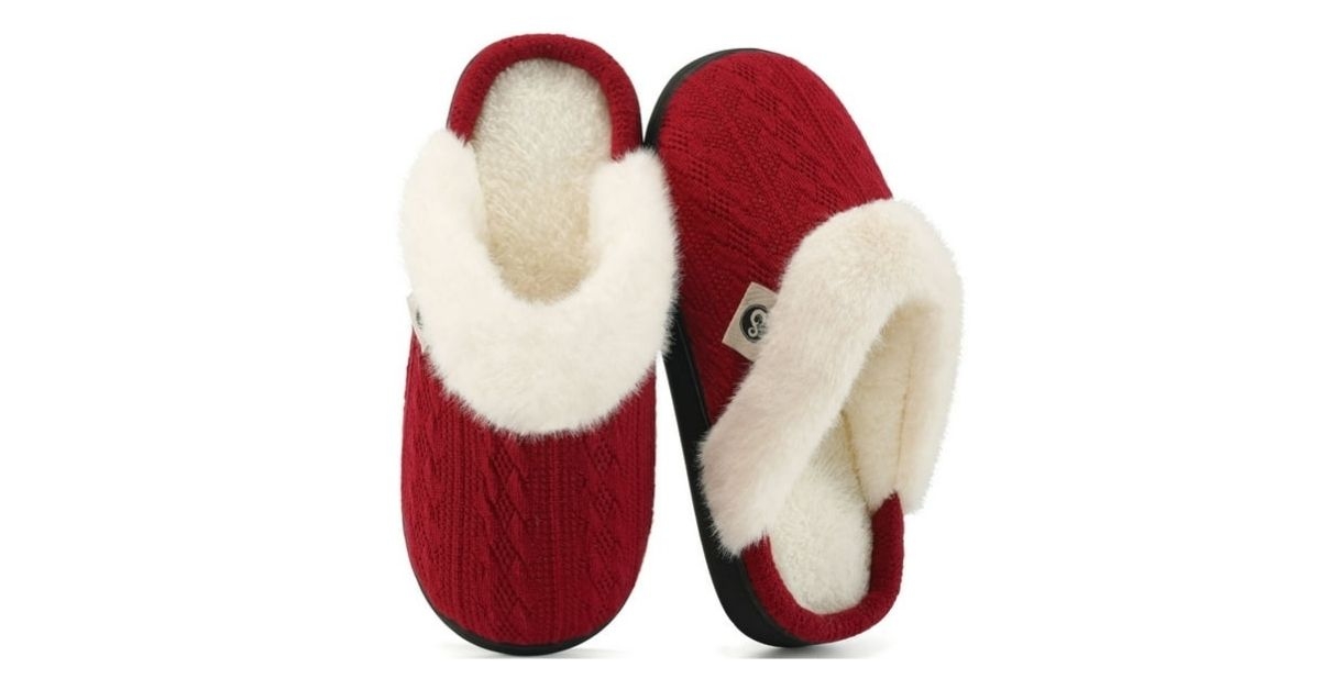 warm knit house slippers