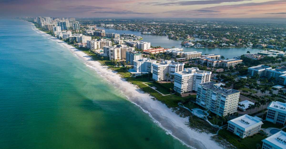 aerial view of beach in naples florida