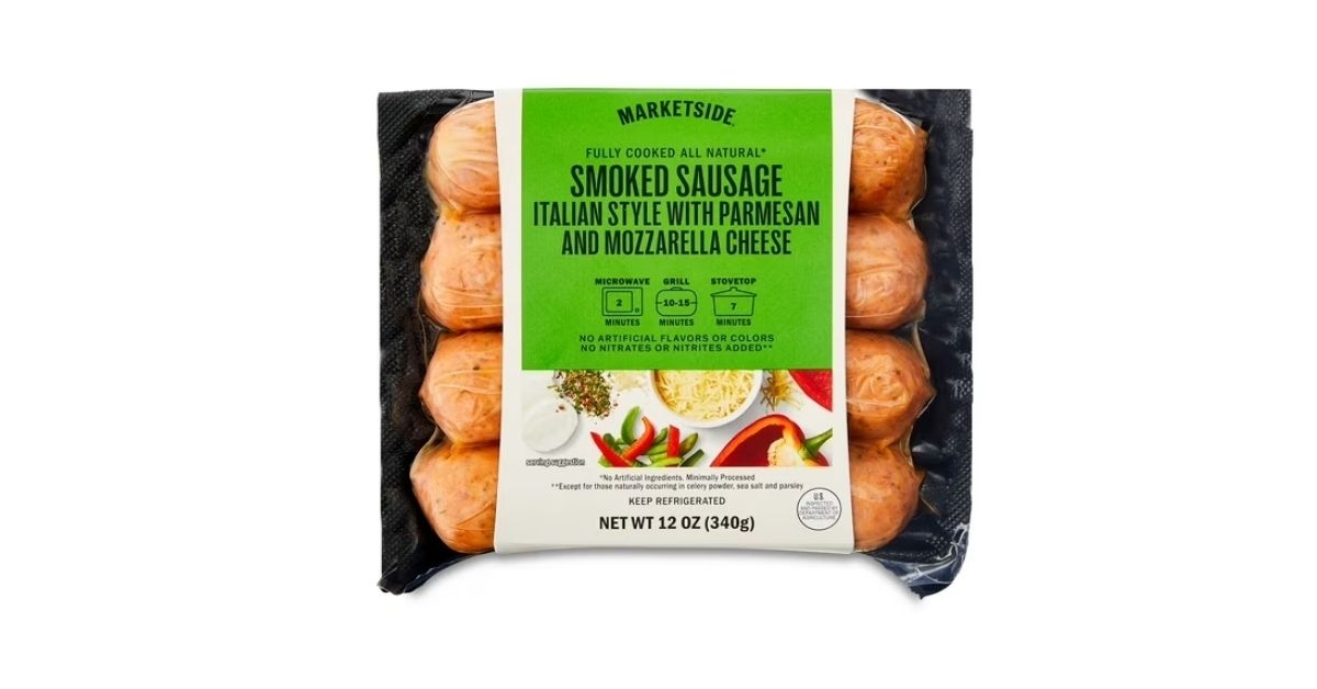 smoked sausage with parmesan mozzarella
