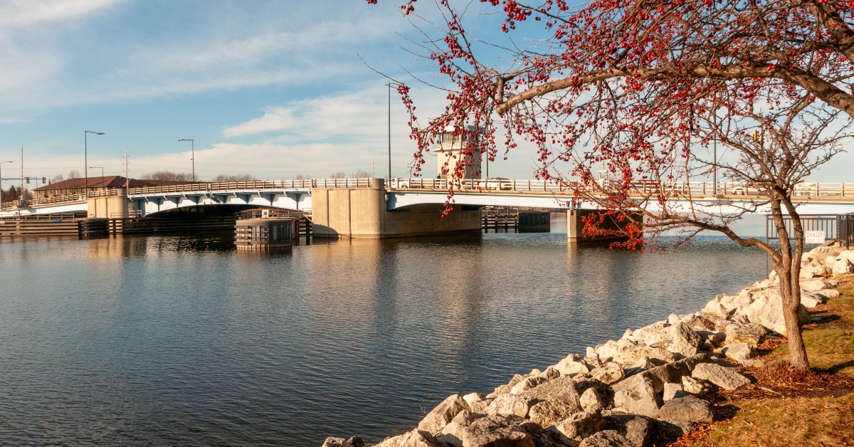 Bridge Over Fox River At Green Bay, Wisconsin