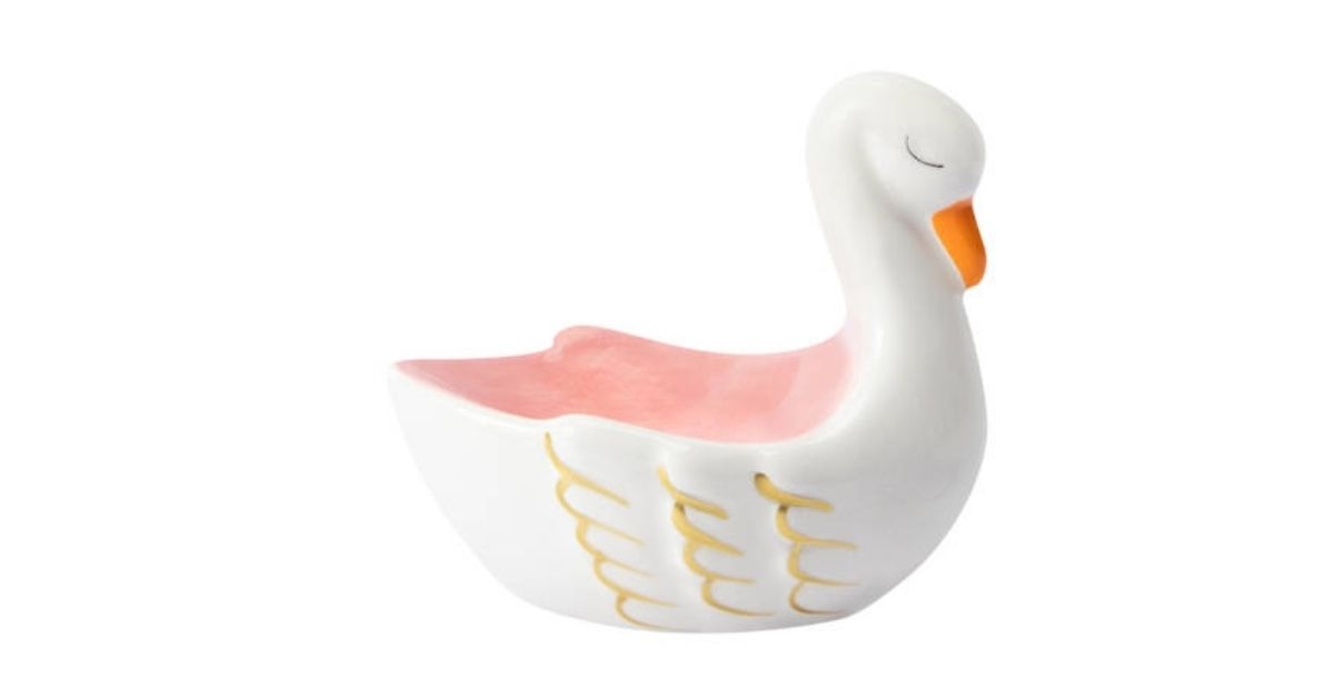 ceramic swan trinket tray