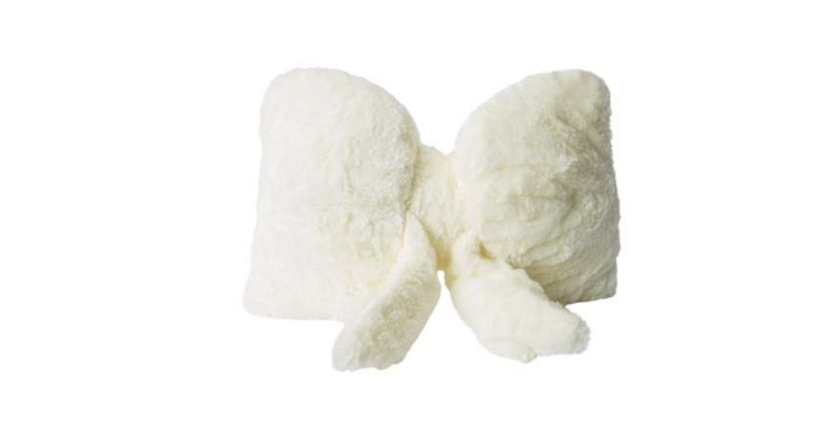 fur bow pillow