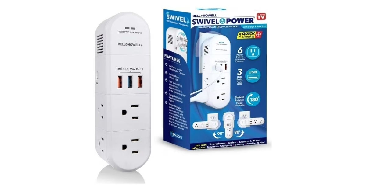 howell swivel power surge protector electric charging station
