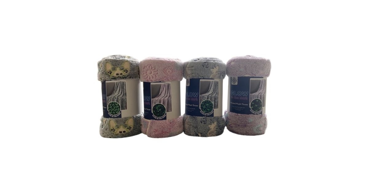 dark printed plush throw blanket