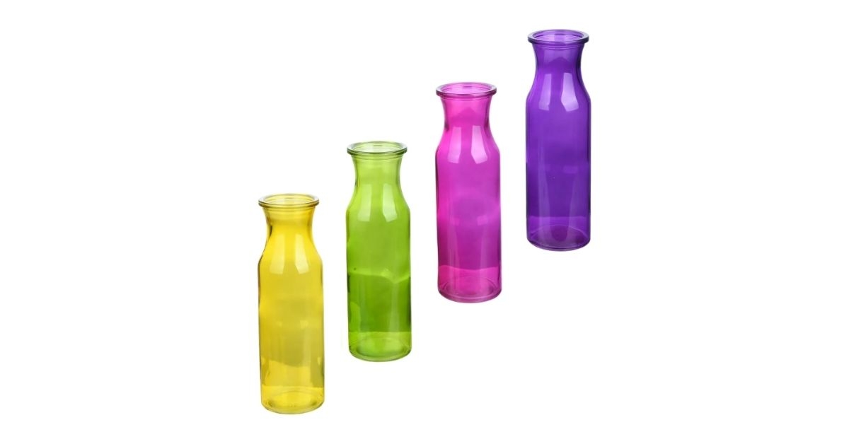 glass milk jar color vase