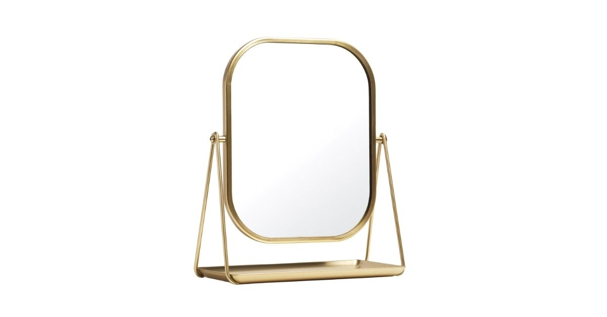 round edge tabletop easel mirror