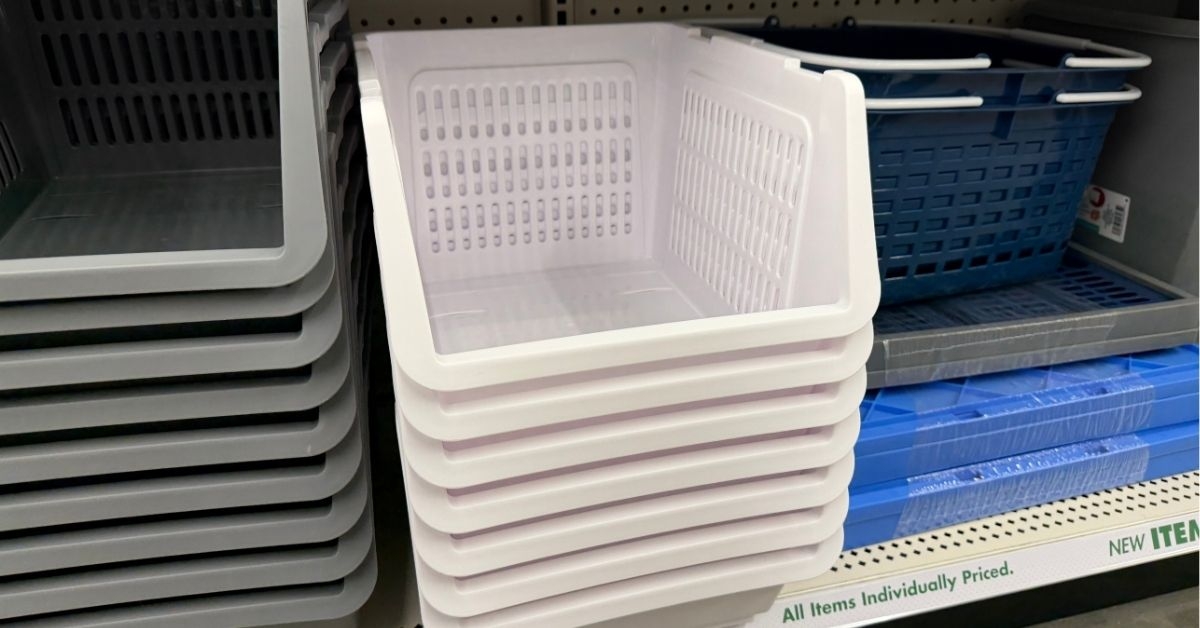 stackable plastic bins
