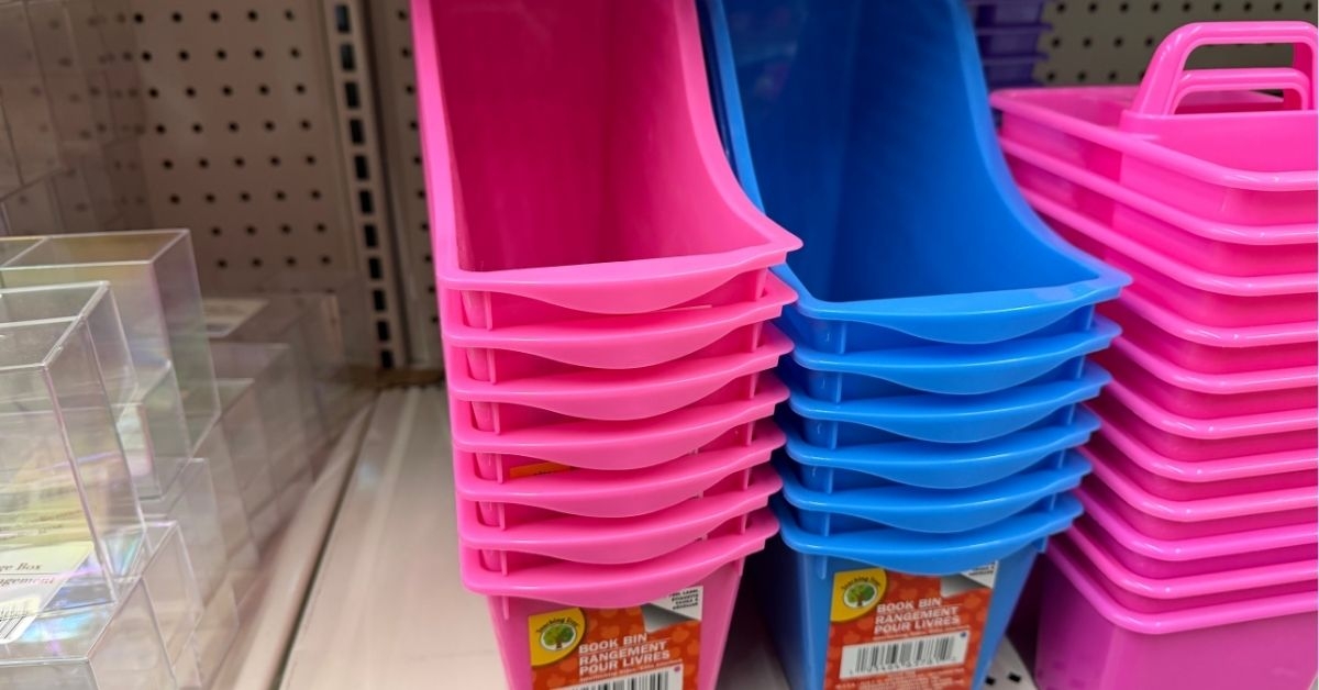 plastic book bins