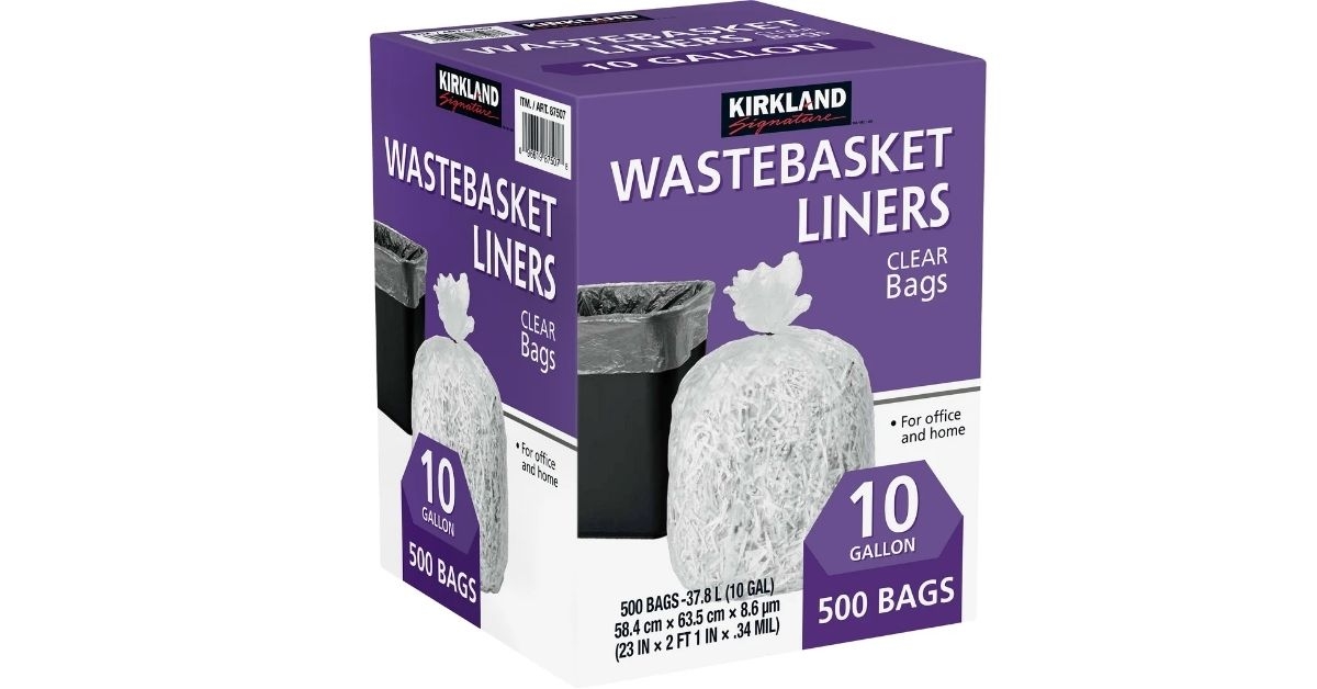 kirkland signature wastebasket liners
