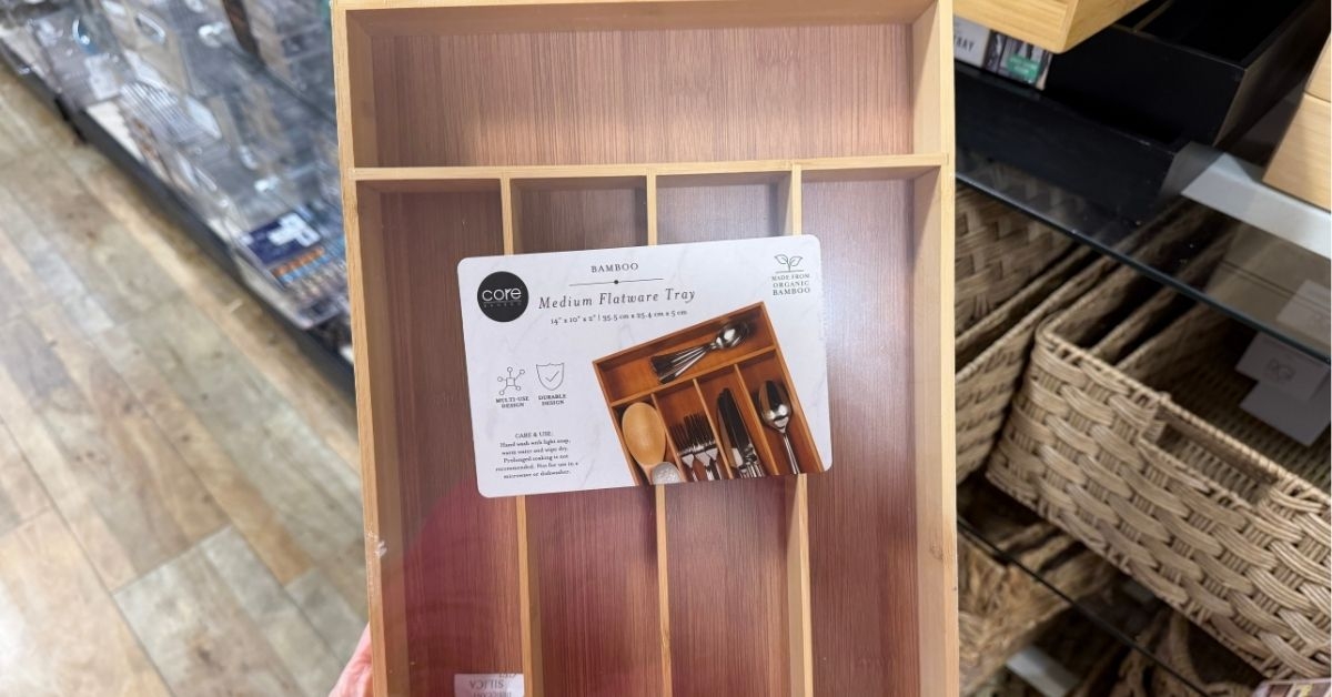bamboo flatware tray