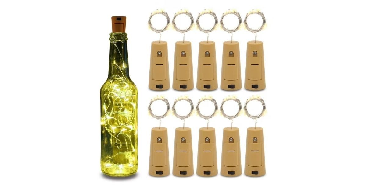 wine bottle cork string lights