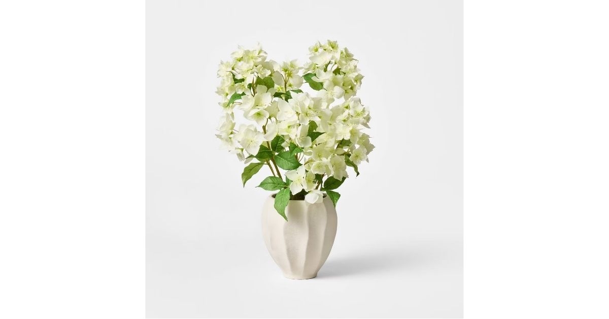 hydrangea arrangement cream