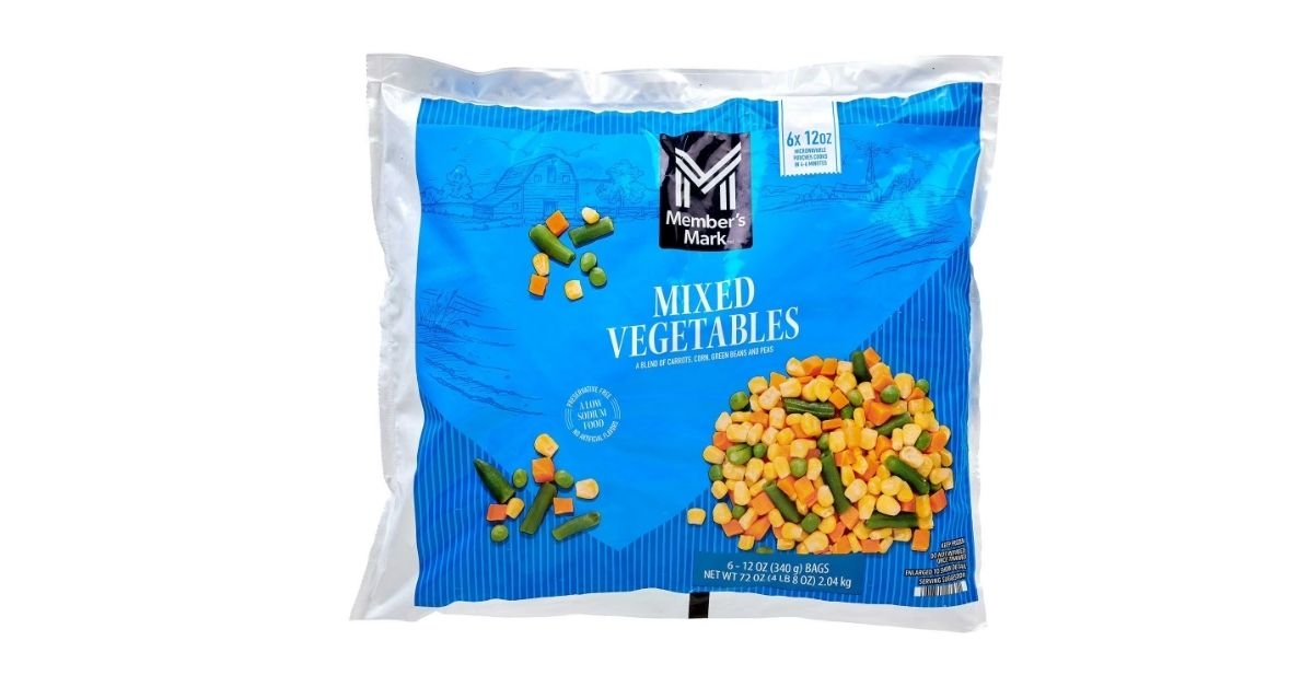 a pack of mixed vegetables