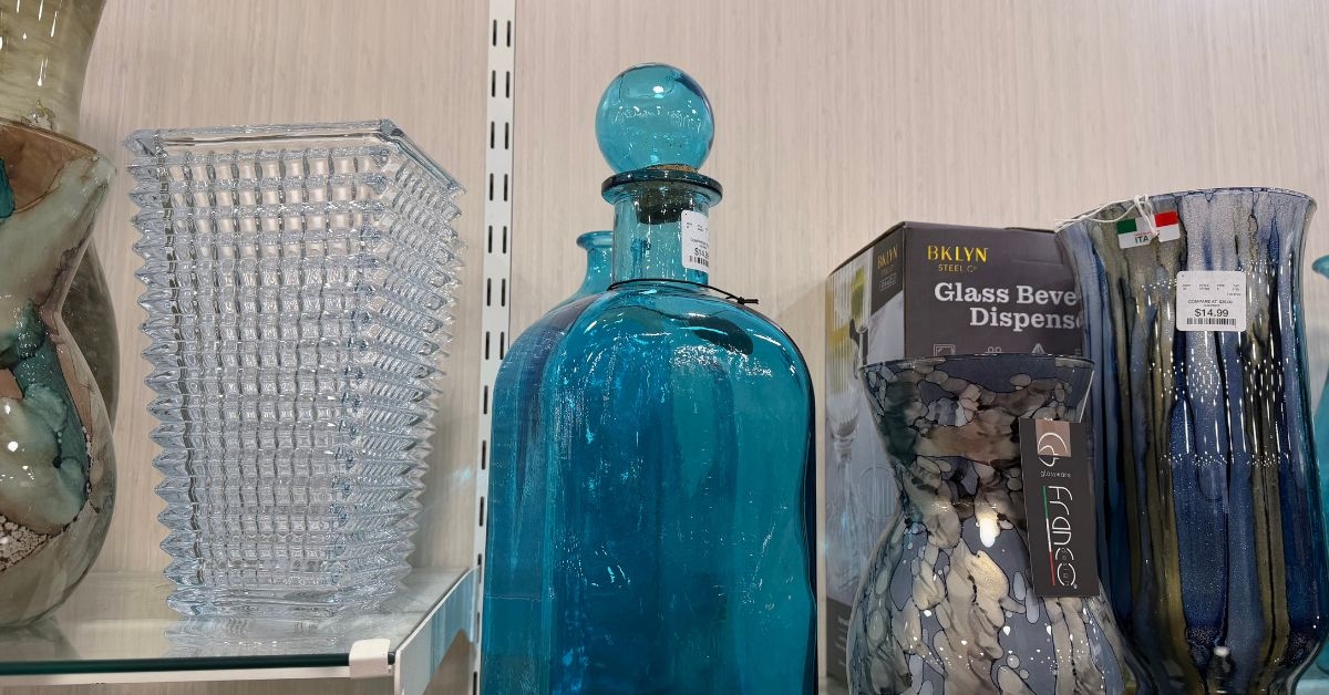 blue glass bottle